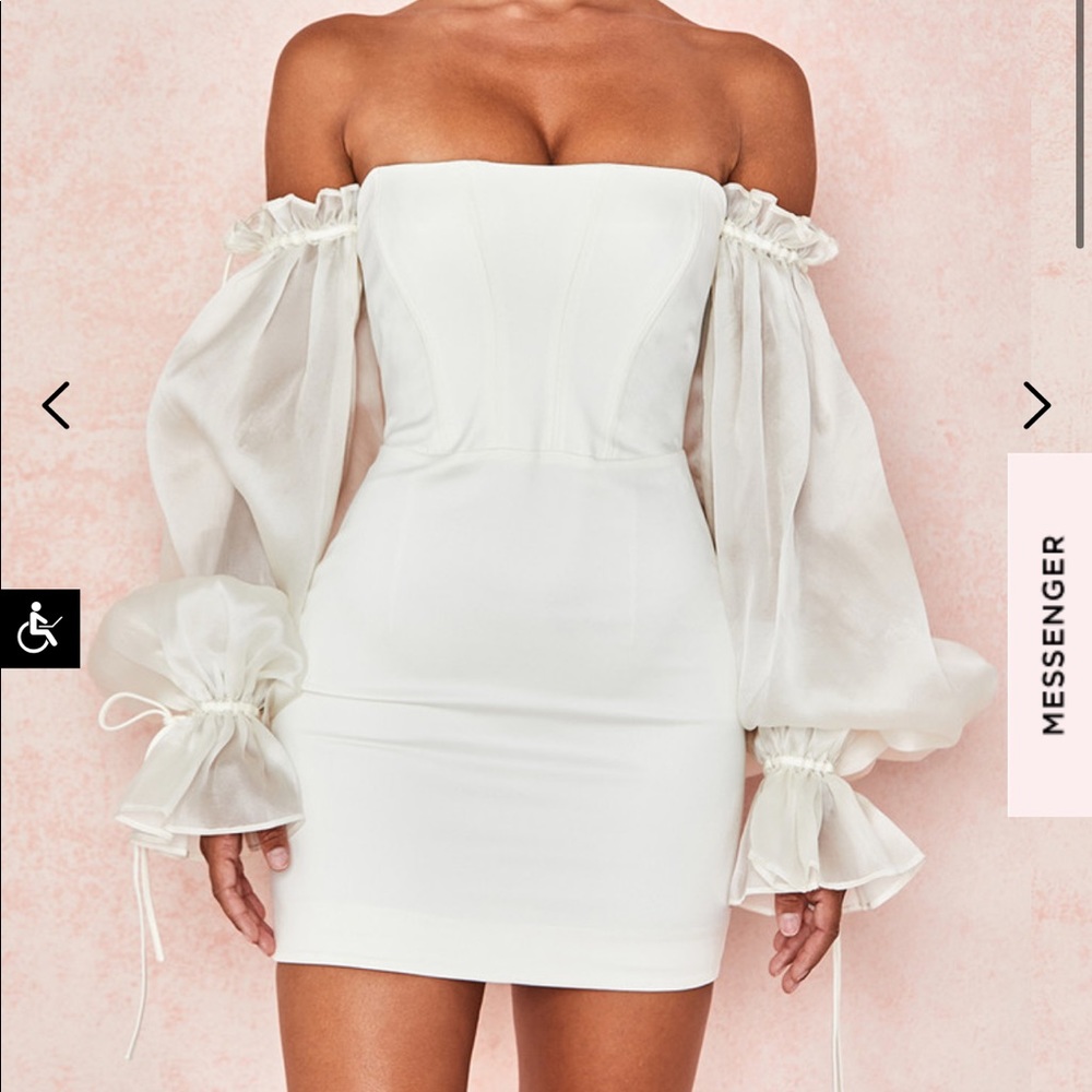 House of CB XS MARISA 
IVORY SATIN CORSET DRESS